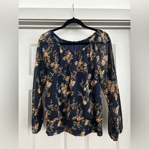 Flowered Chiffon Blouse